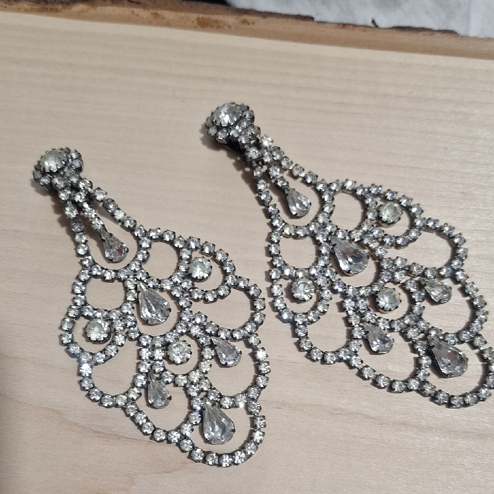 Elegant Silver Crystal Earrings